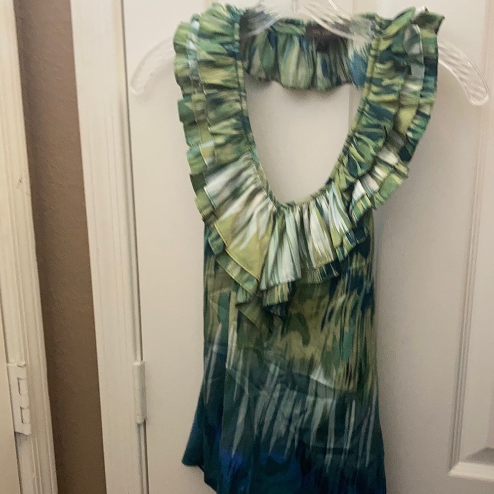 FINAL MARKDOWN The limited ruffled neck halter top medium
